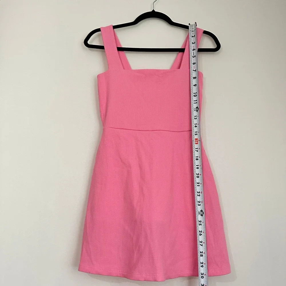 Pink Square-Neck Mini Dress - Picture 9 of 9